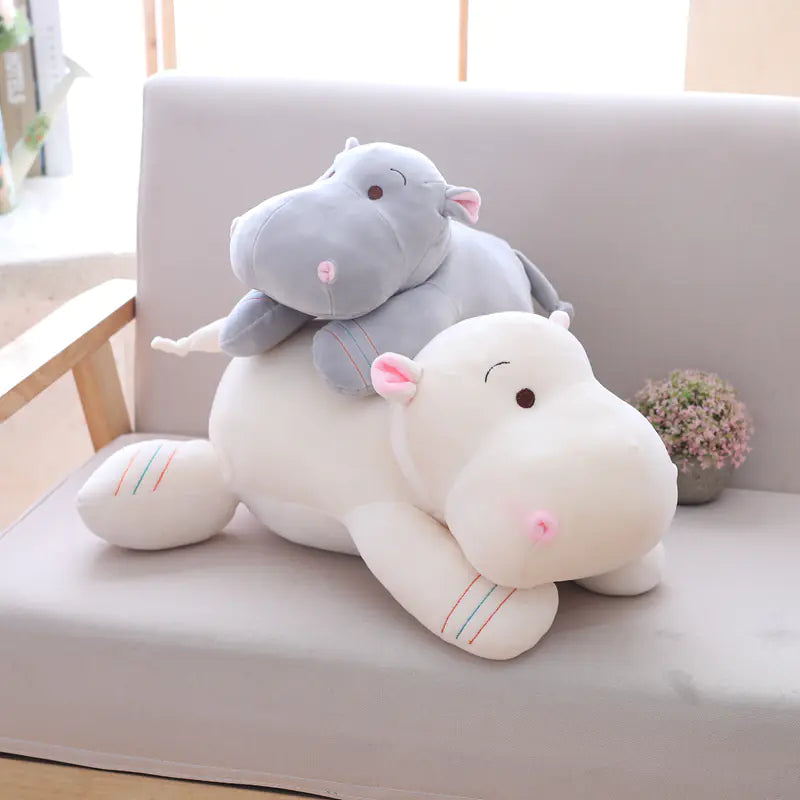 Safe Plush Hippo Toy and Cuddle Pillow
