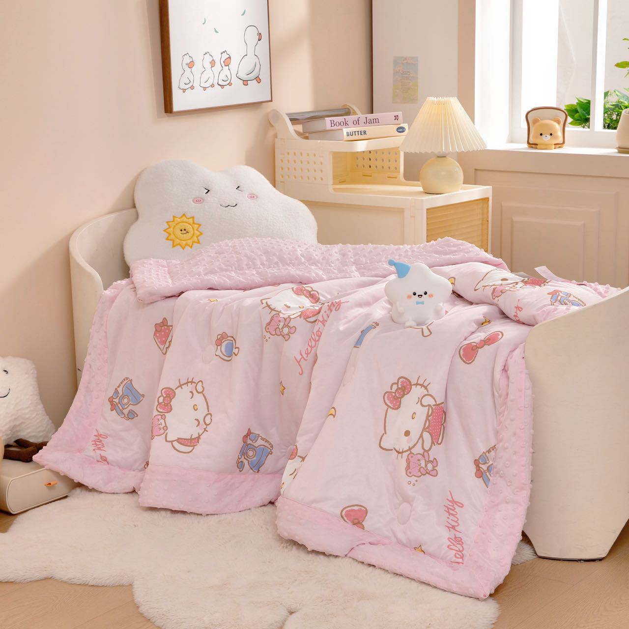 🩷 Schattige Hello Kitty zomerdeken – wasbaar & heerlijk zacht! 🩷