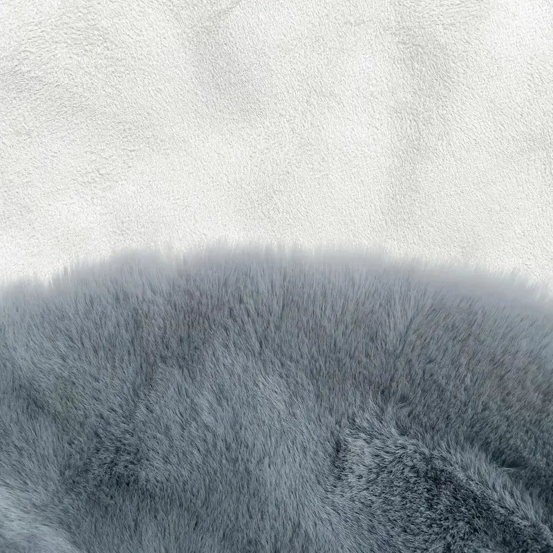 Bear Shaped Grey Fur Non-Slip Washable Floor Mat