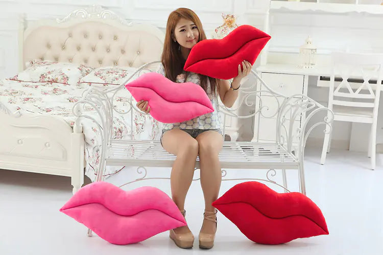 Creative Plush Big Lips Pillow - Large Red Cushion