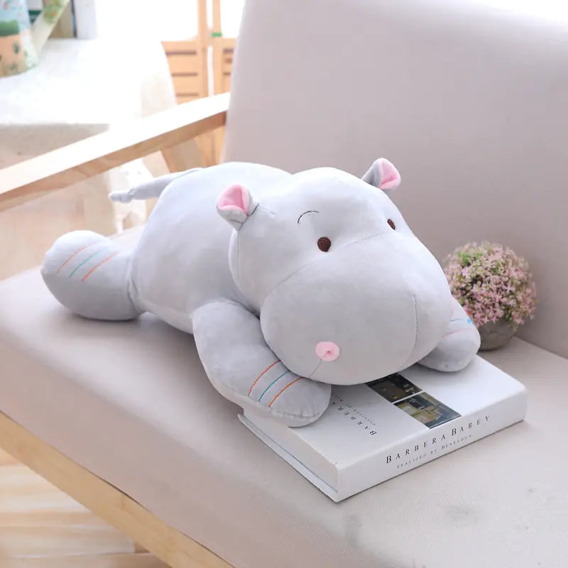 Safe Plush Hippo Toy and Cuddle Pillow