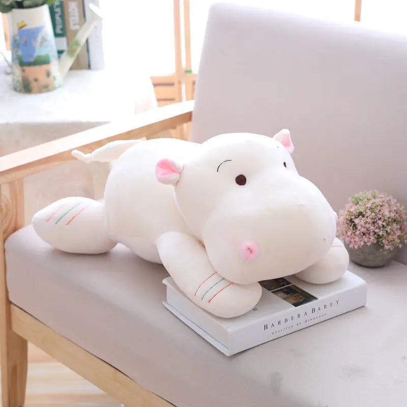 Safe Plush Hippo Toy and Cuddle Pillow