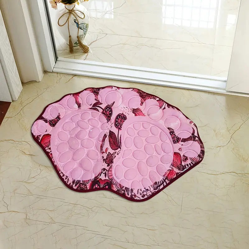 Cobblestone Patterned Non-Slip Bathroom Rug 39x59CM