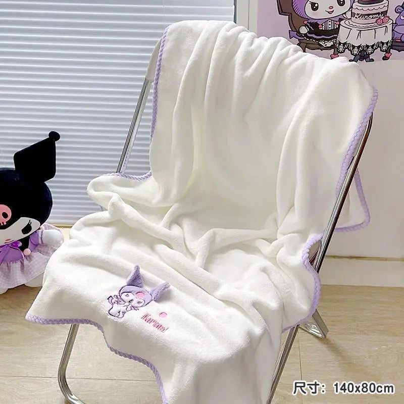 Kuromi handdoek - zacht, sneldrogend voor alle leeftijden