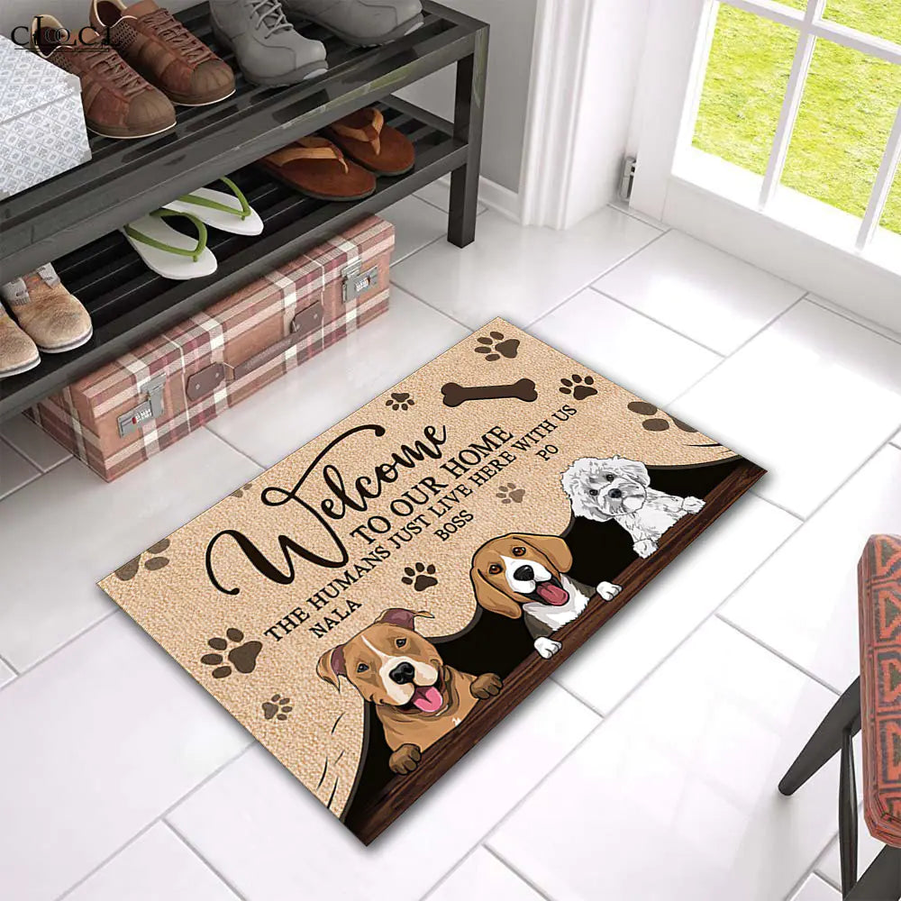 Cartoon Cat Anti-Slip Door Mat for Home Entrance